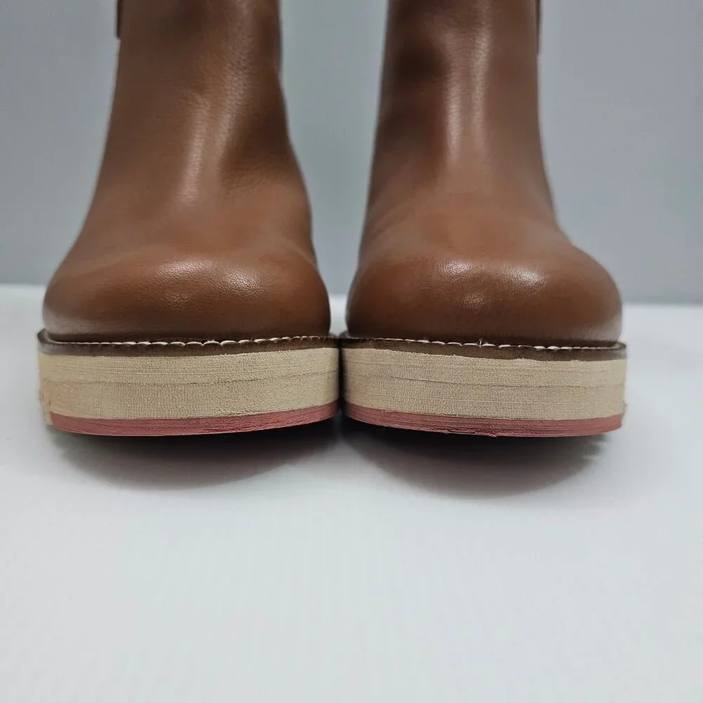 Cole Haan Zerogrand City Ankle Boot Womens 11 Tan Leather Waterproof Wedge